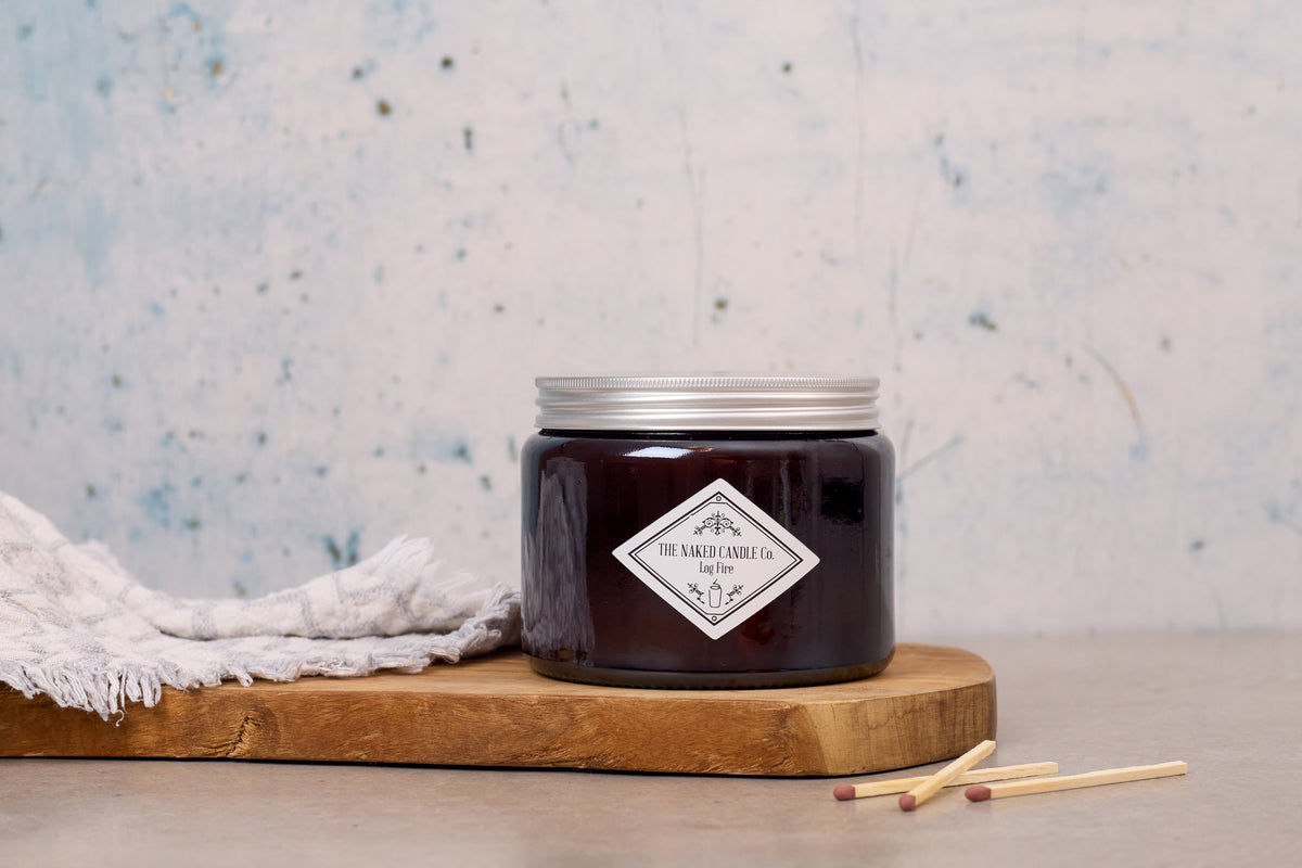 Double Wick Candle - Log Fire