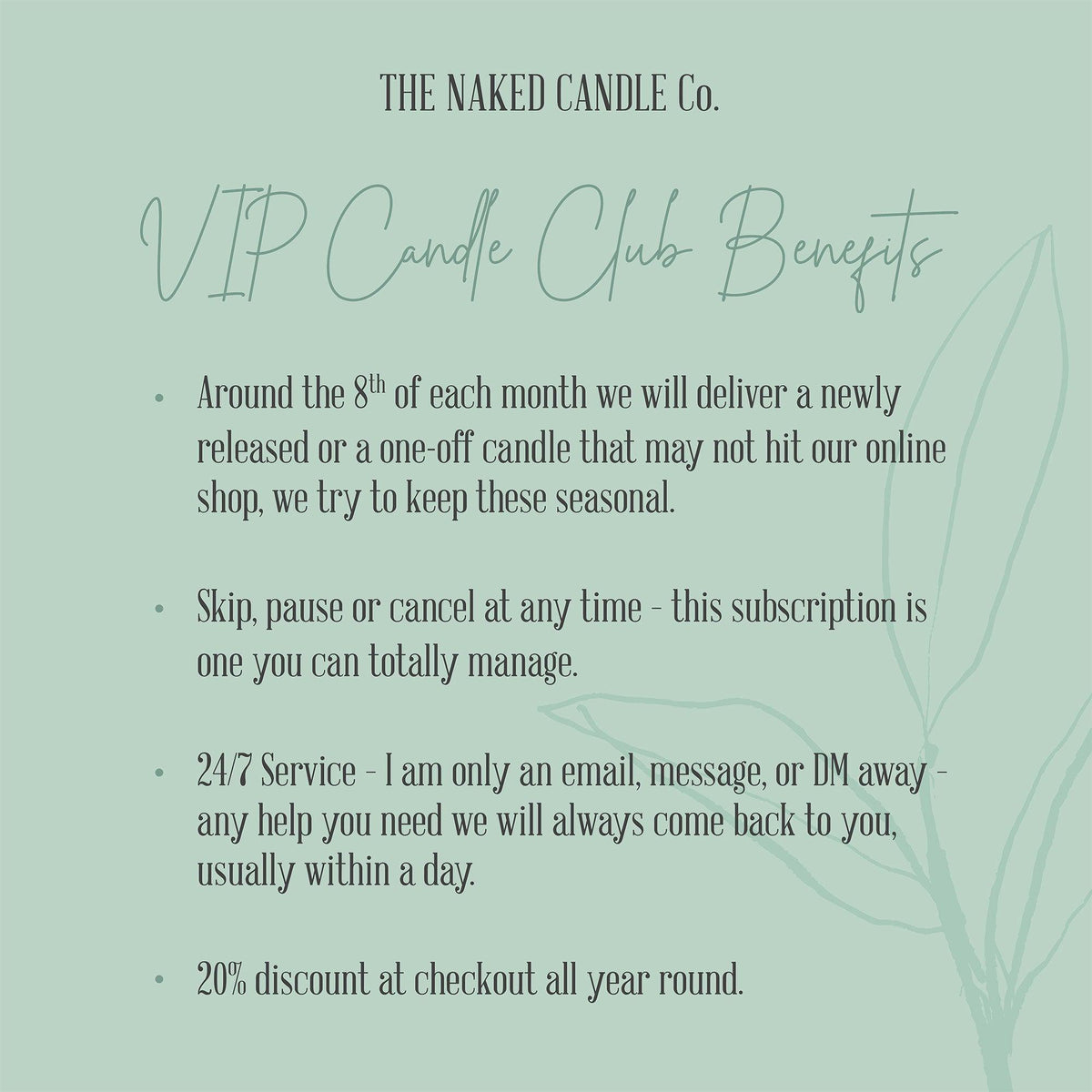 Naked Large Candle Co VIP Candle Club - TheNakedCandleCo